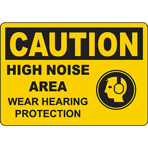 Caution High Noise Area Wear Hearing Protection Sign Graphic Products