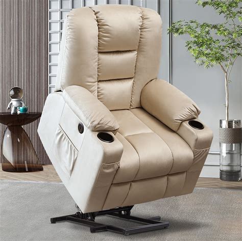 Electric Power Lift Recliner Chair With Heat Lay Flat Massage Chair For Elderly Remote Control