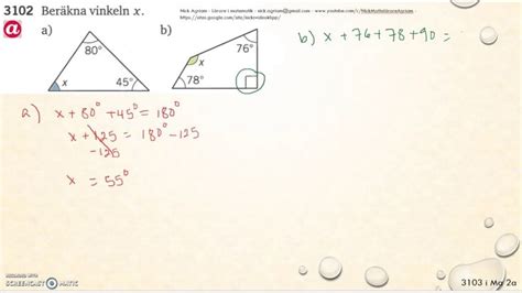 Matematik Ma B Kapitel Geometri Vinklar Och Vinkelsumma