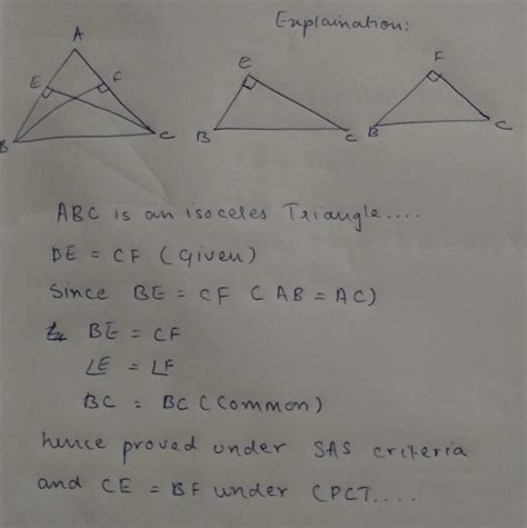 Q Abc Is An Isosceles Triangle In Which Altitudes Be And Cf Are