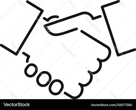 handshake icon outline style royalty  vector image
