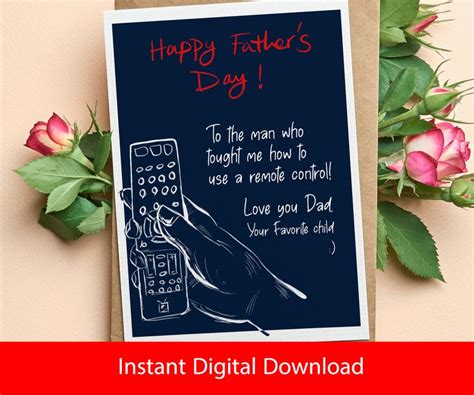 Hilarious Fathers Day Printable Greeting Card T For Dad Instant