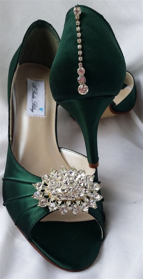 Hunter Green Wedding Shoes Hunter Green Bridal Shoes With Etsy