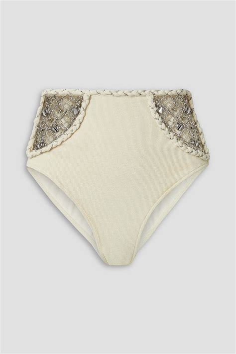 Patbo Embellished Waffle Knit Bikini Briefs The Outnet