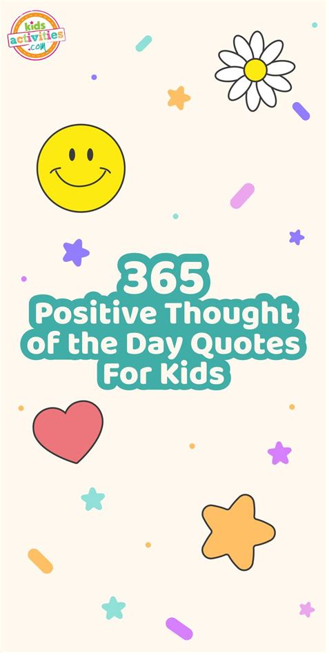 365 Positive Thought of the Day Quotes for Kids | Inspirational ...