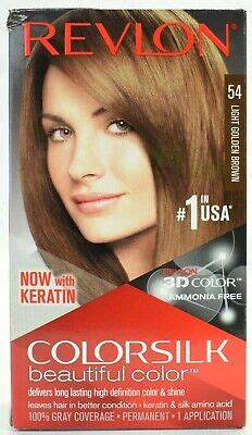 Revlon Colorsilk Beautiful Hair Color 54 Light Golden Brown 8 Pack