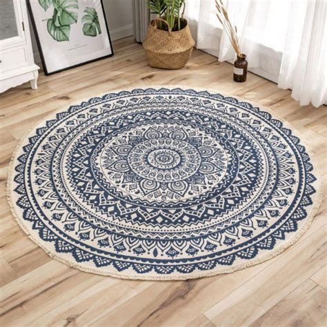 Round Carpet Ethnic Woven Living Room Coffee Bedroom Table Mat Floor