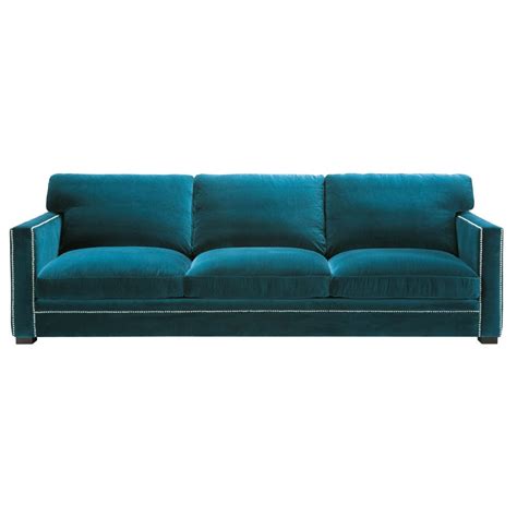 4/5 seater velvet sofa in blue Dandy | Maisons du Monde