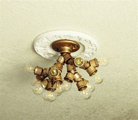 DIY Ceiling Light Fixture Made With Branched Out Socket Splitters