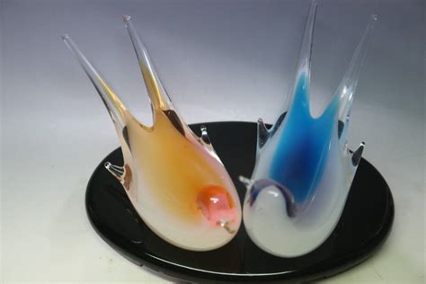 Yahooオークション マルティグラス Multi Glass ペア鳥 台付 硝子細工