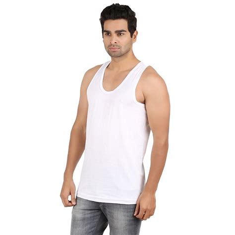 Sunhook White Mens Vests Sleeveless Cooltex Rn Sizecm 90 95 And