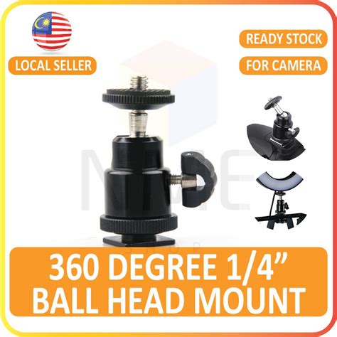 Universal Screw Hot Shoe Mount Adapter Ball Head With Lock For Camera Dslr Gopro