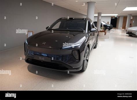 Black Electric SUV From Chinese Brand Nio All Electric EL6 Front View