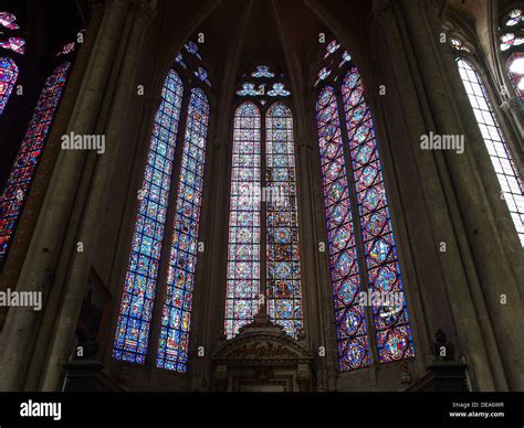 Stained glass windows of Amiens Cathedral Stock Photo - Alamy