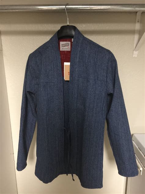 Naked Famous Noragi Kimono Shirt Hank Dyed Indigo Speckle