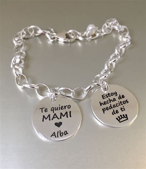 Pulsera Eslabones Y Medallas En Plata De Ley Grabadas Con Nombre Y