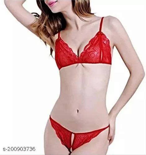 Lace Beach Wear Red Satin Bikini Set At Rs 55 Set In New Delhi ID 2852794053397