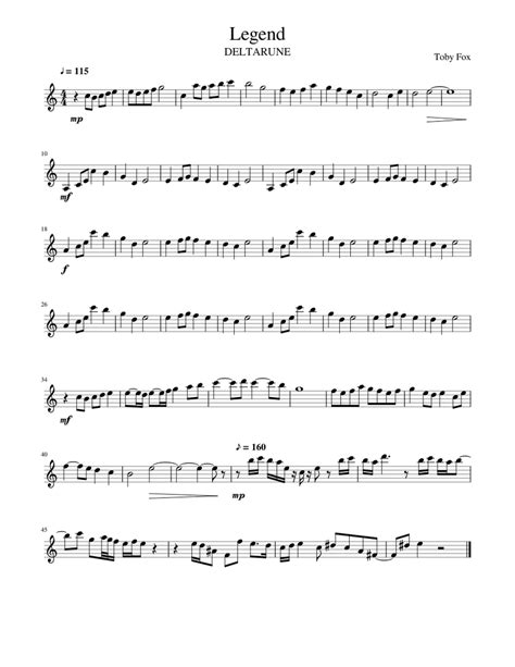 Legend Deltarune Sheet Music For Clarinet Download Free In Pdf Or Midi