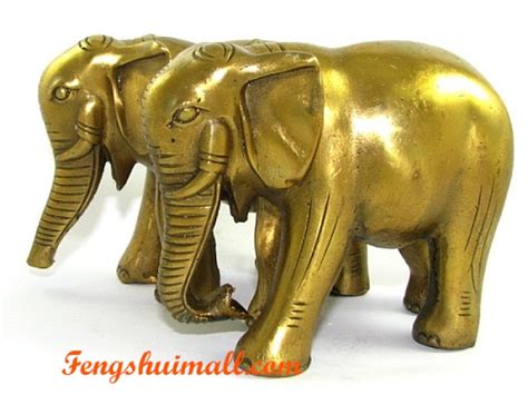 Pair Of Brass Feng Shui Elephants