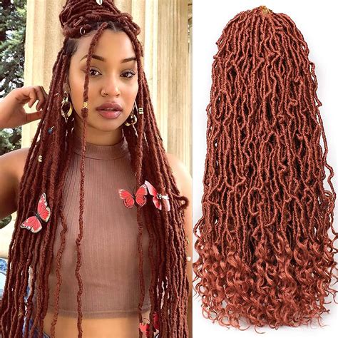 Herkeymidy Faux Locks Crochet Avec Boucles Pouces Nouveaux Faux Locs