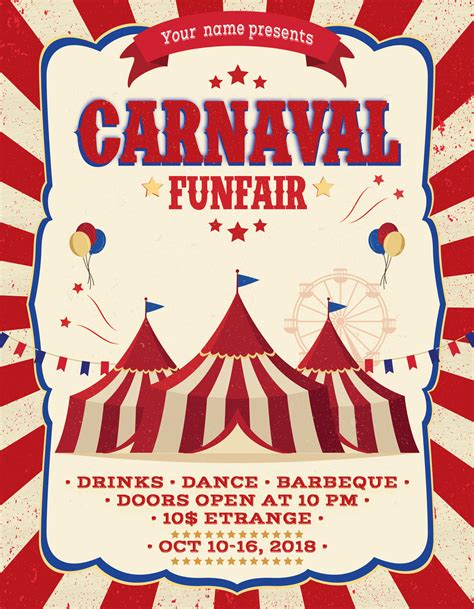 Carnival Fun Fair Flyer Poster By artolus | TheHungryJPEG