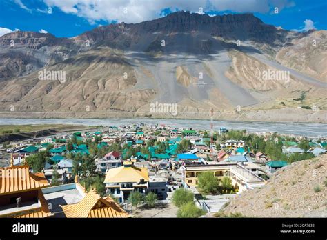 Himachal Pradesh, India - Kaza town view from Sakya Kaza Monestry in ...