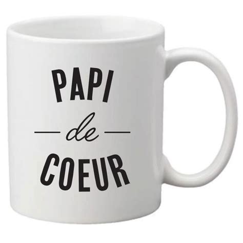 Mug céramique imprimé citation humour Papi de coeur ref 2541