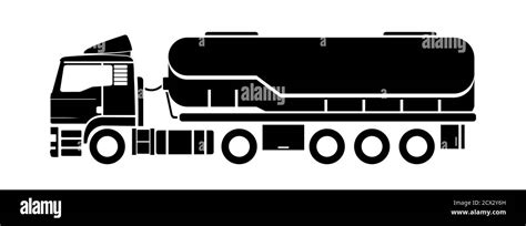 Vector Silhouette Emblem Tank Truck Logo Side View Truck