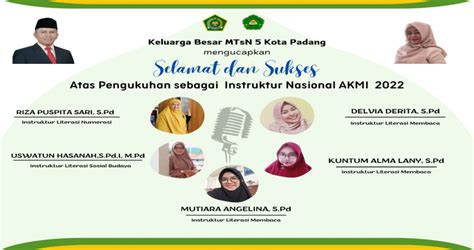 Lima Guru Mtsn Kota Padang Lolos Instruktur Akmi Tingkat Nasional