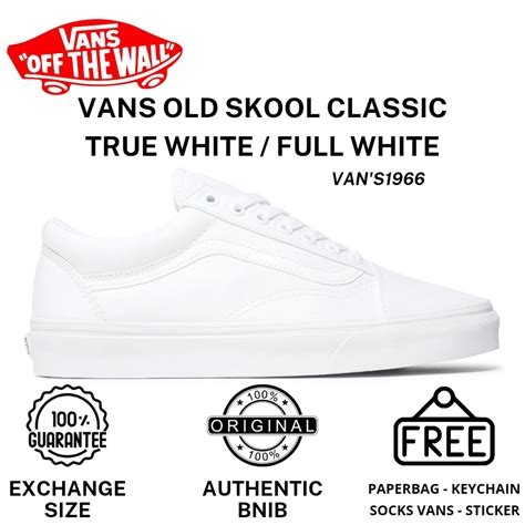 Jual Vans Old Skool Full White Vn000d3hw00 Original Shopee Indonesia