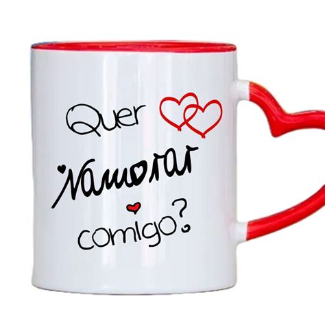 Caneca Quer Namorar Comigo Personalizada Nome Caixa Elo