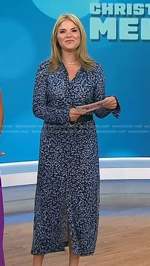 Wornontv Jennas Blue Printed Shirtdress On Today Jenna Bush Hager