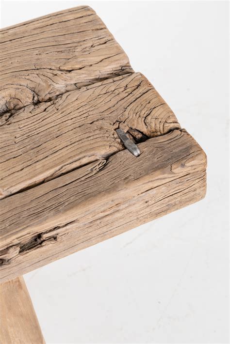 Bench Weathered Elm Wood Cm Couleur Locale