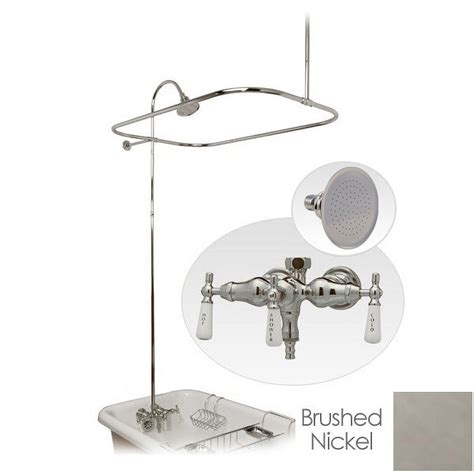 Inch Tub Wall Mount Clawfoot Tub Shower Enclosure With Faucet And