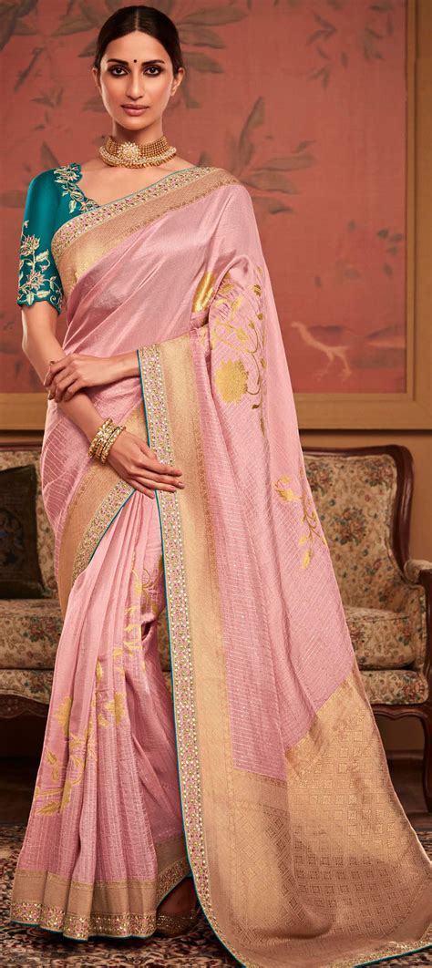 Bridal Traditional Wedding Pink And Majenta Color Dolla Silk Silk