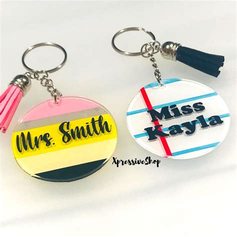 Personalized Teacher Keychain Teacher Custom Name Gift - Etsy