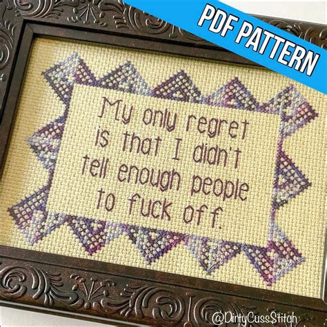 Fuck Off Cross Stitch Pattern PDF Etsy