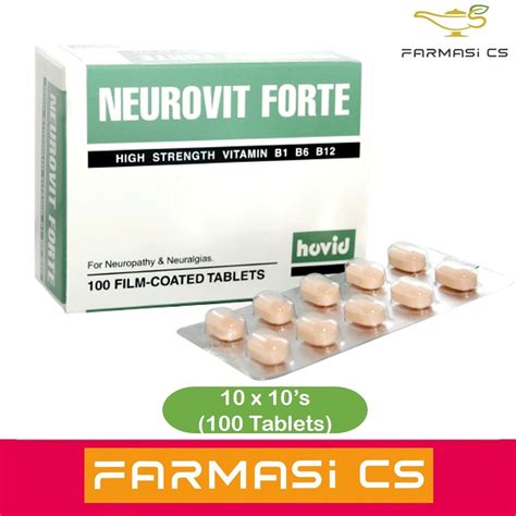 Hovid Neurovit Forte 10 X 10s 100 Tablets EXP 01 2027 Vitamin B1 B6