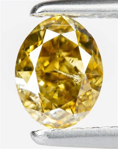 Diamond 0 53 Ct Natural Fancy Intense Brownish Yellow Catawiki