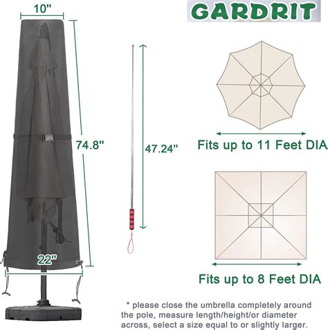 Gardrit Patio Umbrella Cover Waterproof 600d Oxford Nepal Ubuy