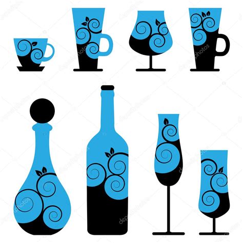 Vector Wine And Cocktail Glasses — Stock Vector © Lakalla 3631849