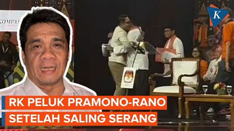 Rk Peluk Pramono Rano Usai Saling Serang Di Debat Pilkada Jakarta Ini