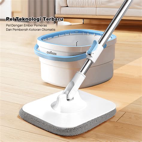 Jual BEST SELLER HALUS Alat Pel Dual Clean Spin Mop Pel Lantai