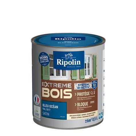 RIPOLIN Peinture Bois Satin Haute Protection 10 ans qui Protège et