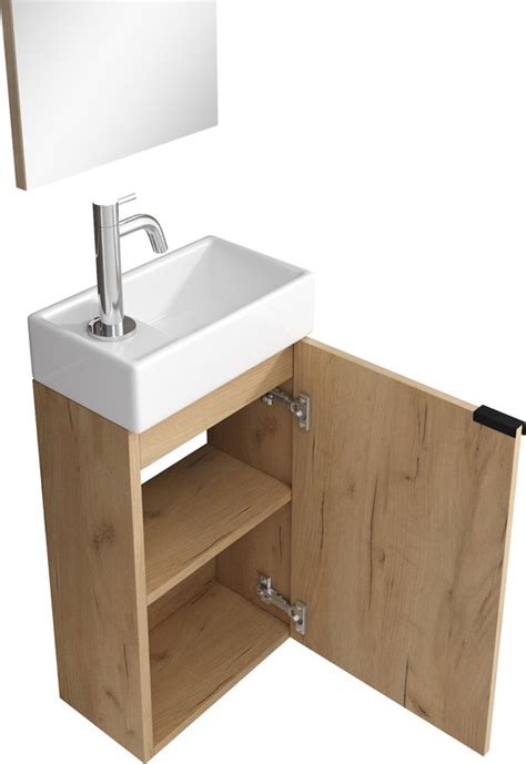 Badplaats Toiletmeubel Apollo LED 40 X 22 Cm Licht Eiken