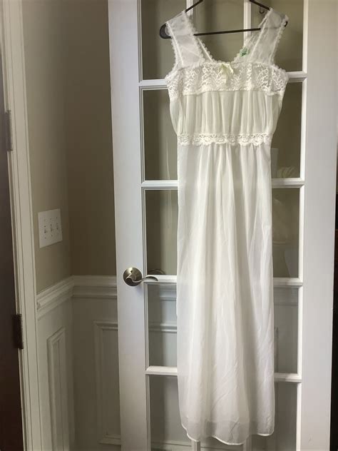 Vintage Nan Flower Sheer Long Nightgown Lingerie Smal Gem
