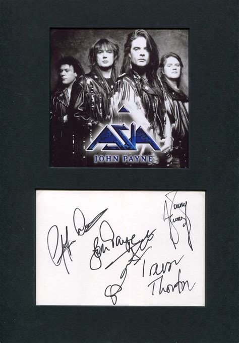 Asia Autograph Signed Cards Album Pages Von Asia Band Signed By