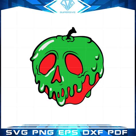 Halloween Skull Poison Apple SVG For Cricut Files