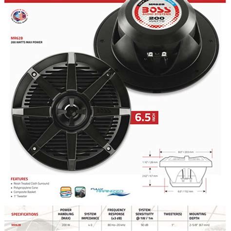 Alto Falante Marinizado Boss Marine 6 5 Pol 200w Náutico Par ABROLHOS