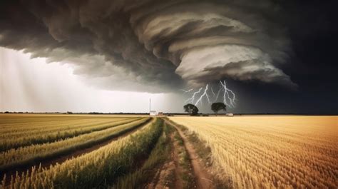 Tornado Azota Un Campo Ilustraci N Ai Generativexa Foto Premium